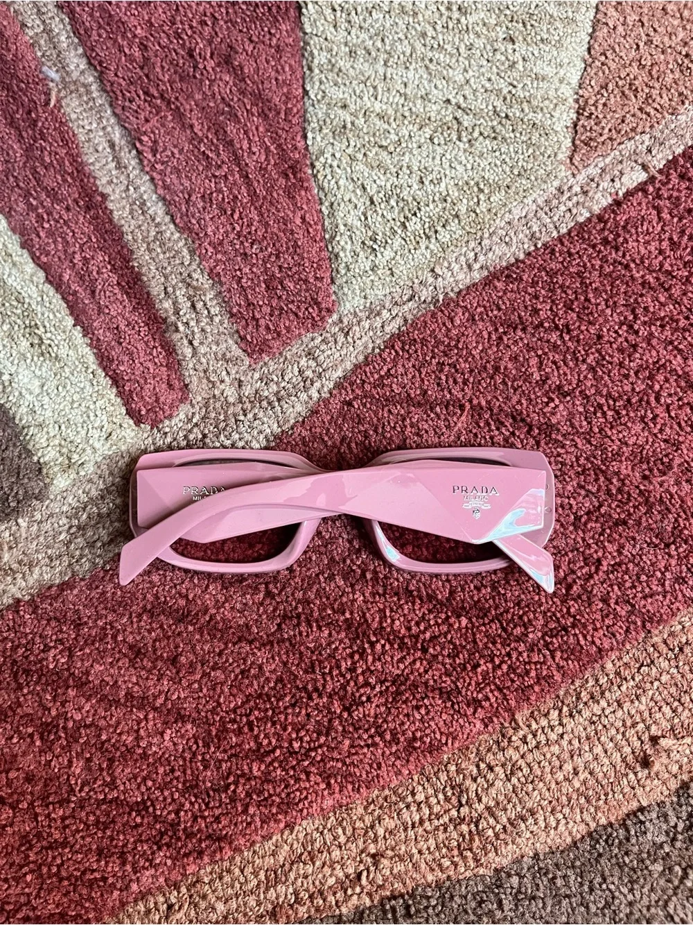 Prada Pink Rectangular Sunglasses